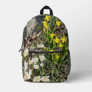 Affodien und Crocus Bedruckter Rucksack
