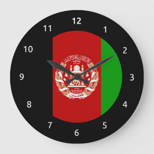 Afghan flag Wall Clocks Große Wanduhr