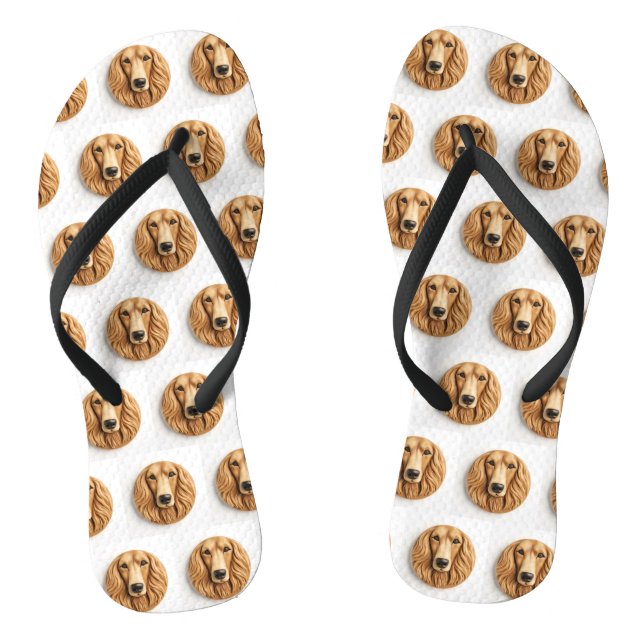 Afghan Hound 3D Inspiriert Flip Flops (Fußbett)