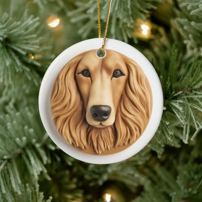 Afghan Hound 3D Inspiriert Keramik Ornament (Baum)
