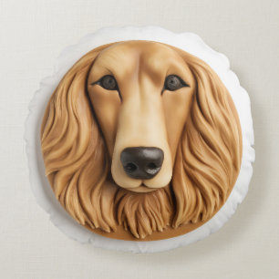 Afghan Hound 3D Inspiriert Rundes Kissen