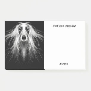 Afghan Hound Abstrakt Art Dog Name Post-it Klebezettel