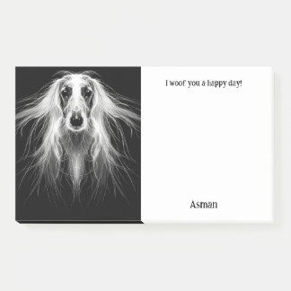 Afghan Hound Abstrakt Art Dog Name Post-it Klebezettel