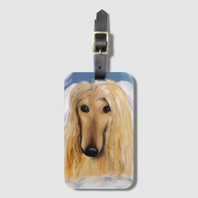 Afghan Hound Angel Gepäckanhänger (Vorderseite Vertikal)