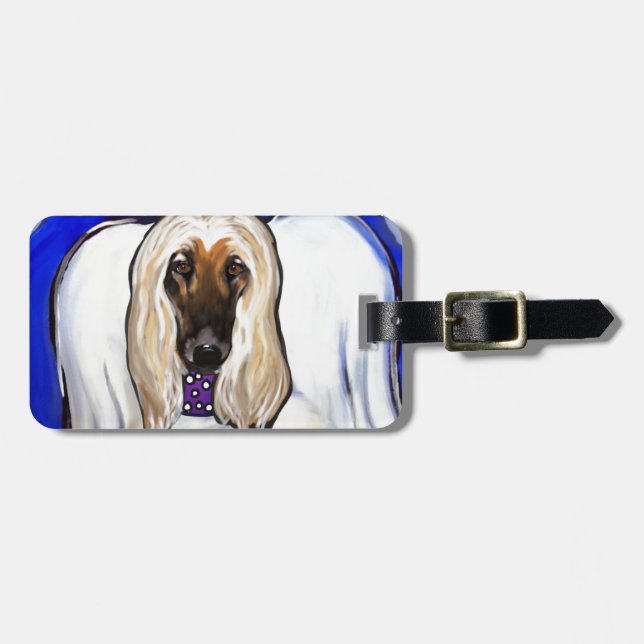 Afghan Hound Angel Gepäckanhänger (Vorderseite horizontal)