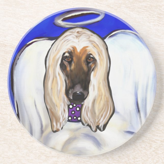 Afghan Hound Angel Getränkeuntersetzer (Vorne)