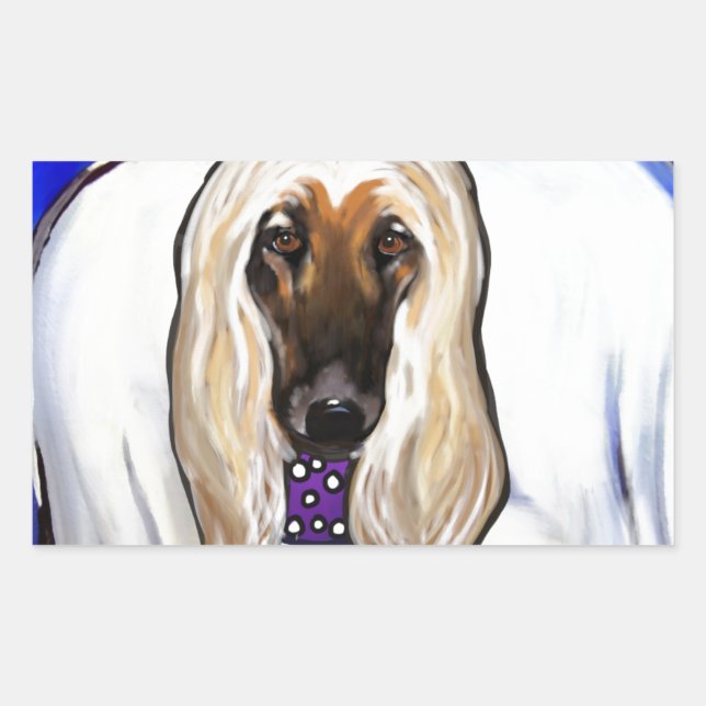 Afghan Hound Angel Rechteckiger Aufkleber (Vorderseite)