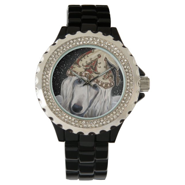 Afghan Hound Armbanduhr (Vorderseite)