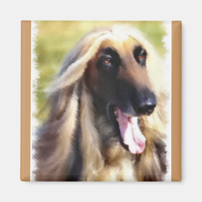Afghan Hound Art Geschenke Magnet (Vorne)