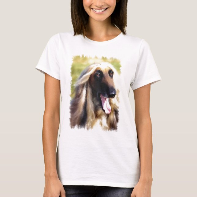 Afghan Hound Art Geschenke T-Shirt (Vorderseite)