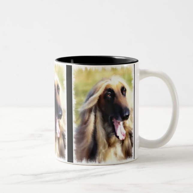 Afghan Hound Art Geschenke Zweifarbige Tasse (Rechts)