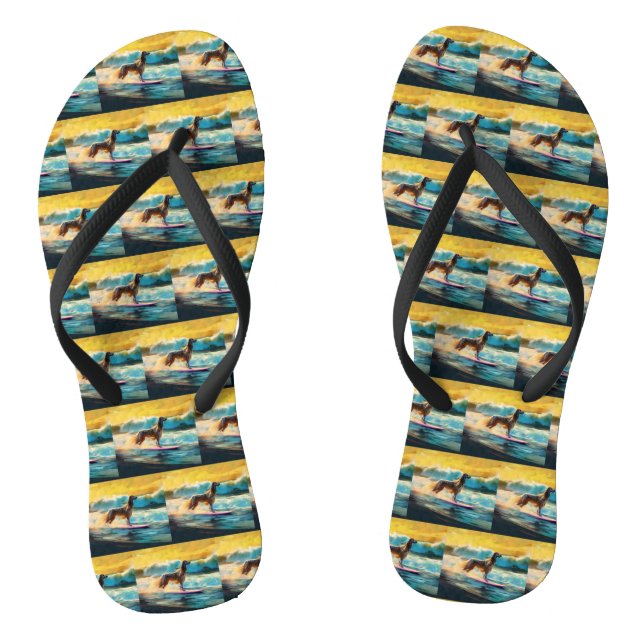 Afghan Hound Beach Surfmalerei Flip Flops (Fußbett)