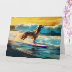 Afghan Hound Beach Surfmalerei Karte