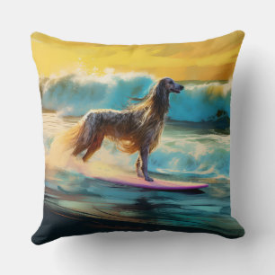 Afghan Hound Beach Surfmalerei Kissen