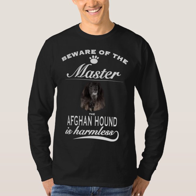 Afghan Hound   beware of the master  Afghan Hound T-Shirt (Vorderseite)