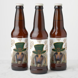 AFGHAN HOUND BIERFLASCHENETIKETT