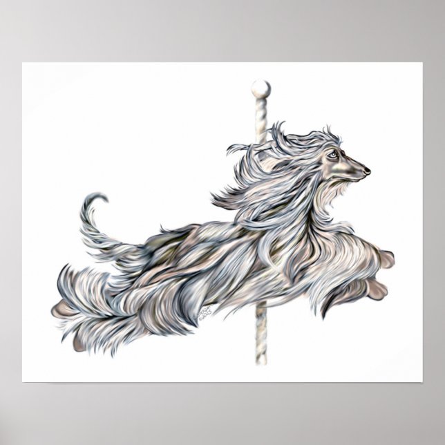 Afghan Hound Carousel Jump Poster (Vorne)
