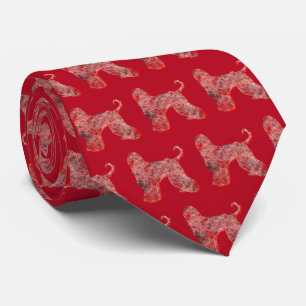 Afghan Hound Christmas Hund Silhouette Red Neck Krawatte