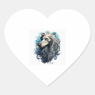 Afghan Hound Classic T - Shirt (1) Herz-Aufkleber