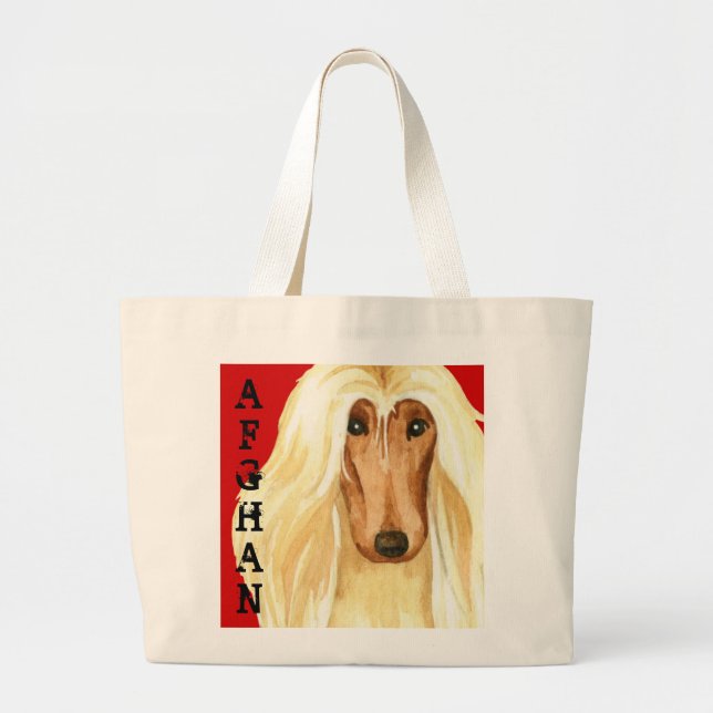 Afghan Hound Color Block Jumbo Stoffbeutel (Vorne)