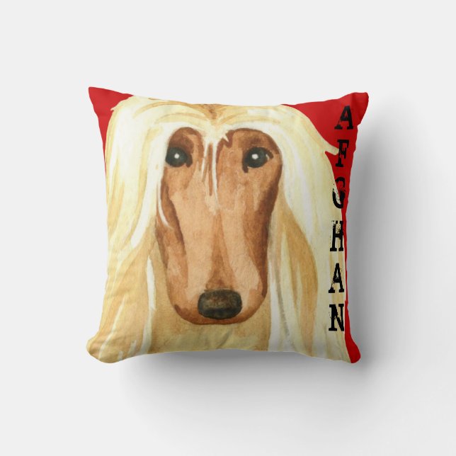 Afghan Hound Color Block Kissen (Vorderseite)