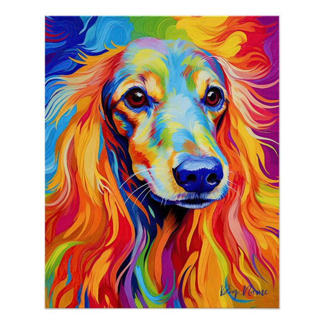 Afghan Hound Dog 005 - Zetton Ziana Poster (Vorderseite)