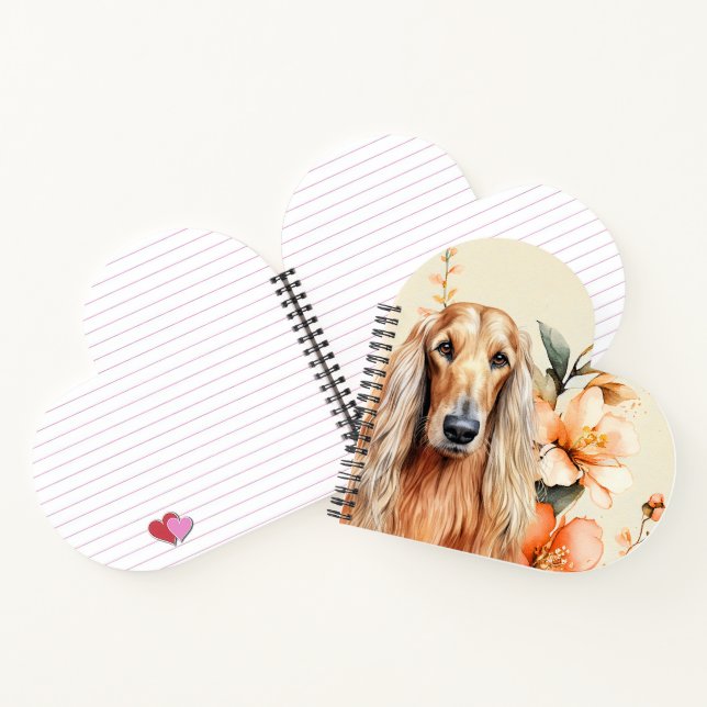 Afghan Hound Dog and Peach Lilies Notizbuch (Innenseite)