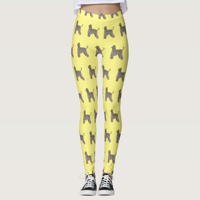 Afghan hound dog cartoon illustration  leggings (Vorderseite)