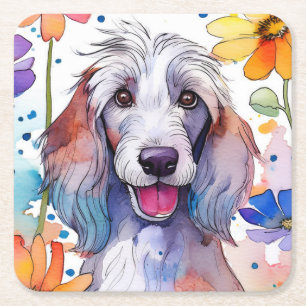 Afghan Hound Dog Paper Untersetzer