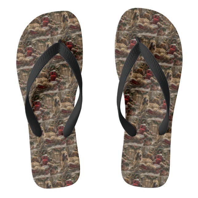 Afghan Hound Dog Weihnachtsfest Flip Flops (Fußbett)