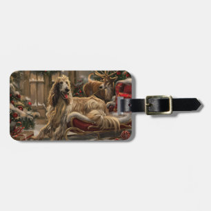 Afghan Hound Dog Weihnachtsfest Gepäckanhänger