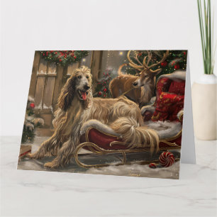 Afghan Hound Dog Weihnachtsfest Karte