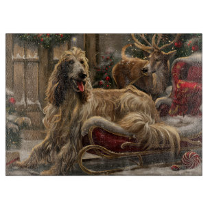 Afghan Hound Dog Weihnachtsfest Schneidebrett