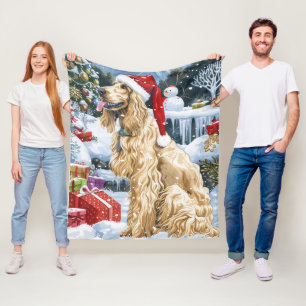 Afghan Hound Dog Winter Wunderland Weihnachtsfreud Fleecedecke