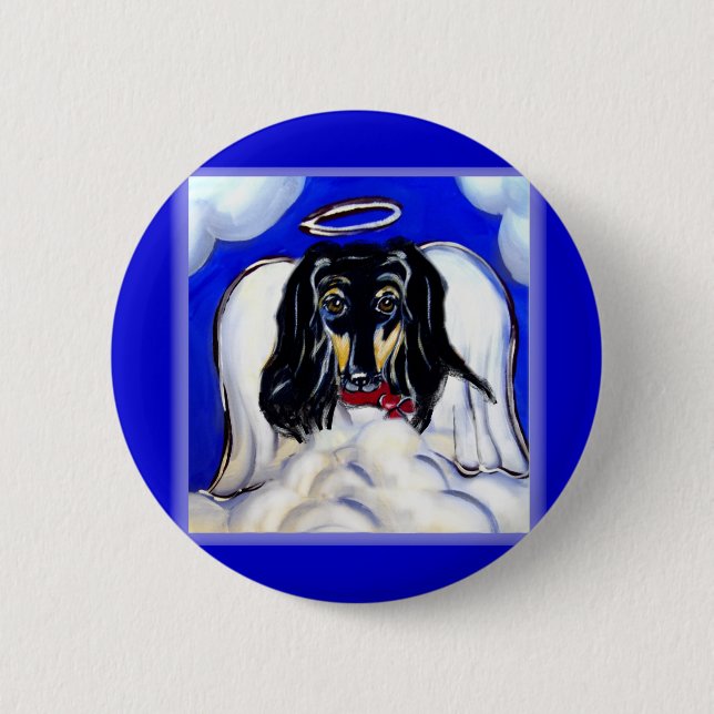 Afghan Hound Engel Button (Vorderseite)