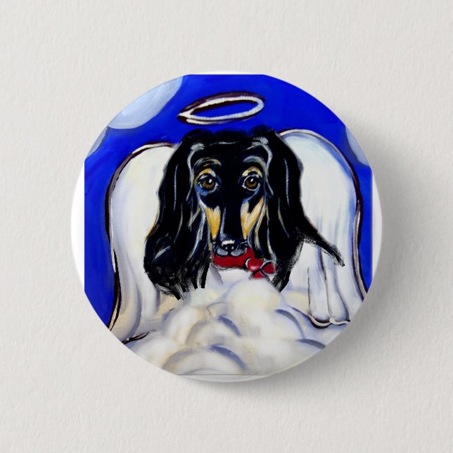 Afghan Hound Engel Button (Vorderseite)