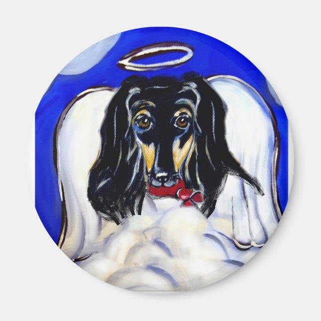 Afghan Hound Engel Magnet (Vorne)