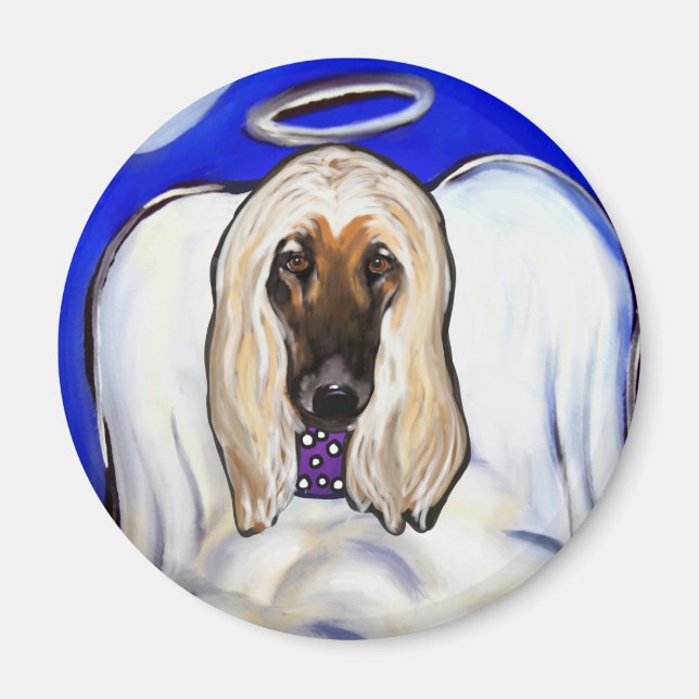 Afghan Hound Engel Magnet (Vorne)