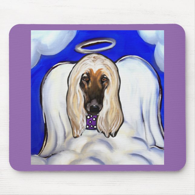 Afghan Hound Engel Mousepad (Vorne)