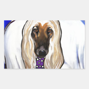 Afghan Hound Engel Rechteckiger Aufkleber