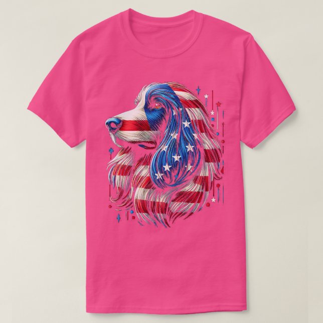 Afghan Hound FLAG USA Funny Dog Lover Funny T-Shirt (Design vorne)