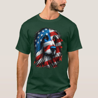 Afghan Hound FLAG USA Hund Lover Funny 2 T-Shirt