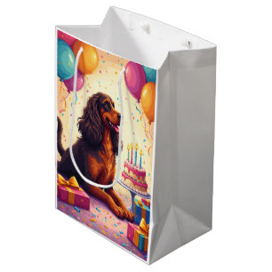 Afghan Hound Geburtstagsfeier Mittlere Geschenktüte