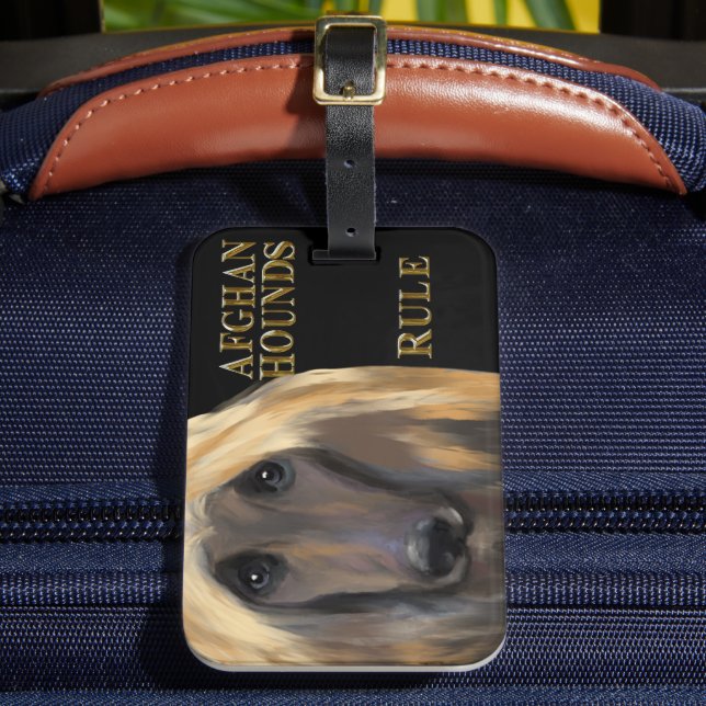 AFGHAN HOUND   GEPÄCKANHÄNGER (Vorderseite Insitu 2)