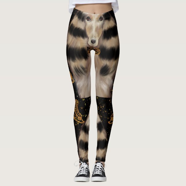 AFGHAN HOUND GOLD  LEGGINGS (Vorderseite)