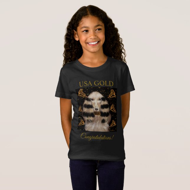 AFGHAN HOUND GOLD  T-Shirt (Vorne ganz)