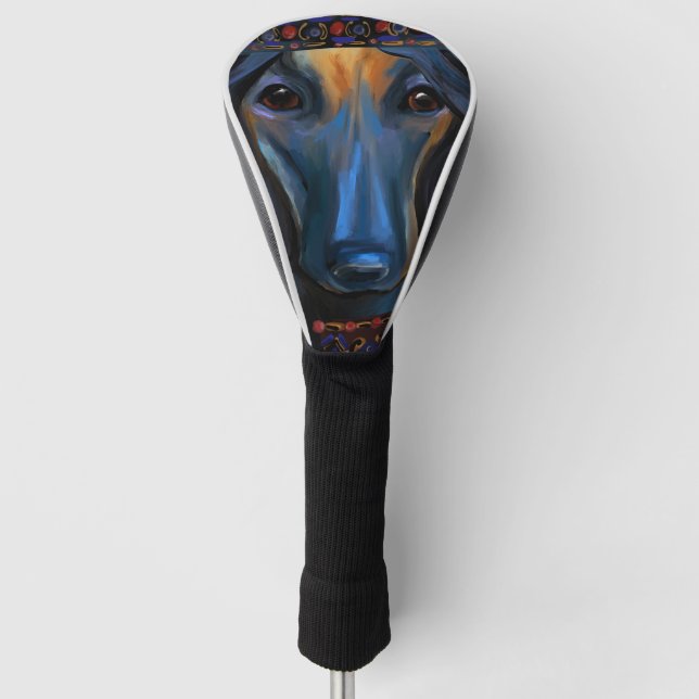 Afghan Hound Golf Headcover (Vorderseite)