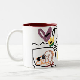 Afghan Hound hearts  Zweifarbige Tasse