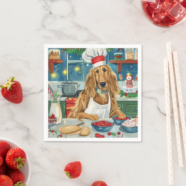 Afghan Hound Holiday Baking: Feierliche Weihnachte Serviette (Beispiel)