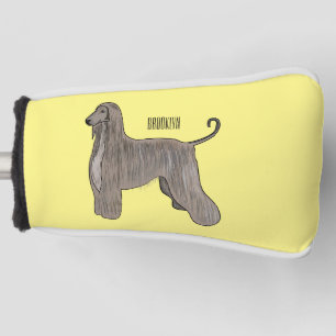 Afghan Hound-Hund-Cartoon-Illustration  Golf Headcover